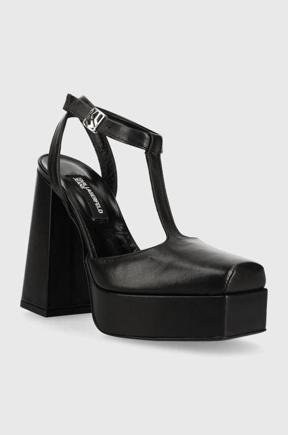 Kožne salonke Karl Lagerfeld Jeans SOIREE PLATFORM KLJ KLJ93111.1BP crna AW23
