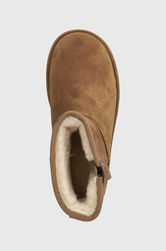 Čizme za snijeg od brušene kože UGG Classic Mini Bailey Zip smeđa 1151230.CHE