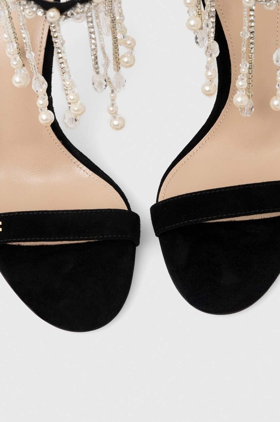 Πέδιλα σουέτ Elisabetta Franchi SA04L37E2.110 μαύρο