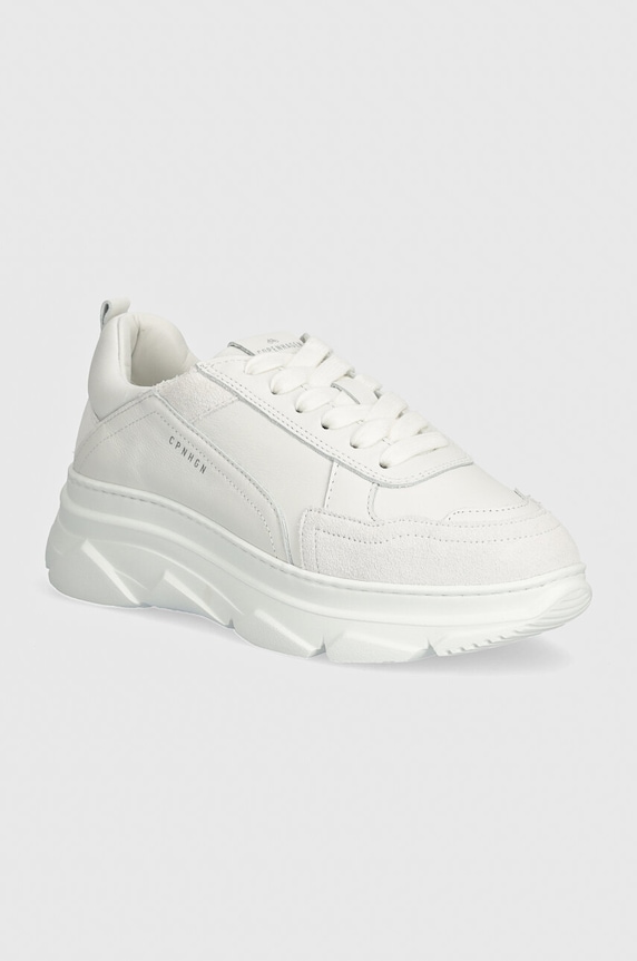 Kožené sneakers boty Copenhagen Vitello platforma bílá CPH40