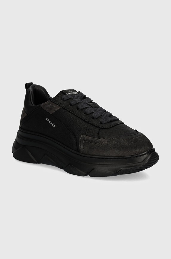 Copenhagen sneakersy skórzane Vitello platforma czarny CPH40