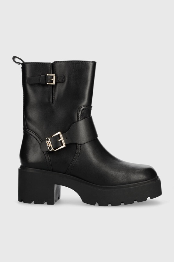 Kožené kotníkové boty MICHAEL Kors Perry nezateplené černá 40F3PYME5L.001