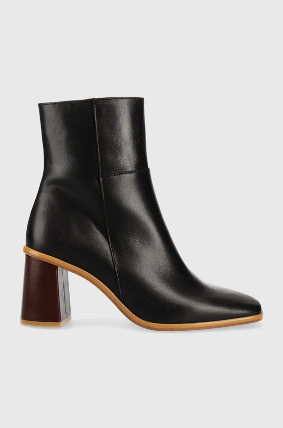 Alohas cizme de piele West 5-8 cm negru BTWCP1.14