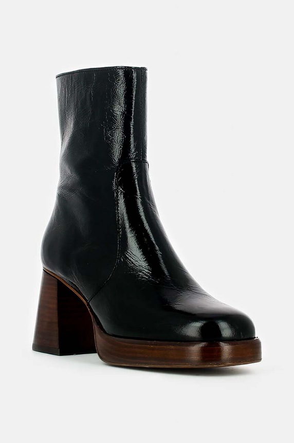 Jonak botki skórzane BRIGAND CUIR BRILLANT 6001340 czarny AW25