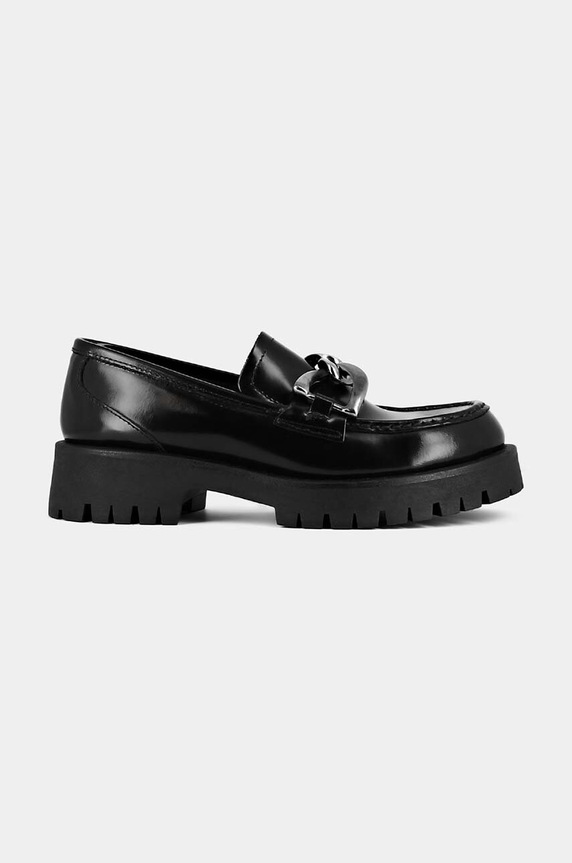 Usnjeni mokasini Jonak ROSE CUIR GLACE Zrnato usnje črna 3300111