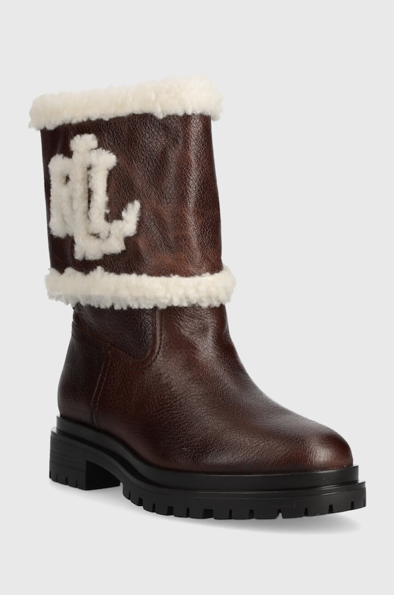 Кожаные полусапожки Lauren Ralph Lauren Carter 802915439002.200 коричневый AW23