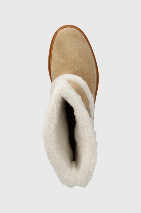 Lauren Ralph Lauren stivaletti alla caviglia in pelle Carter beige 802915440001.200