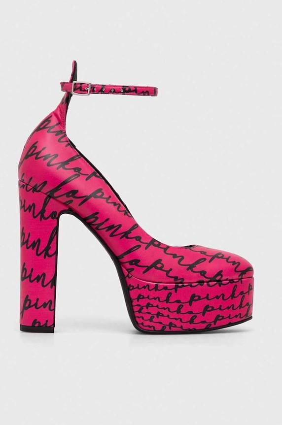 Pinko czółenka Puccini Mary Jane słupek różowy 102011.A1D2.YZ3