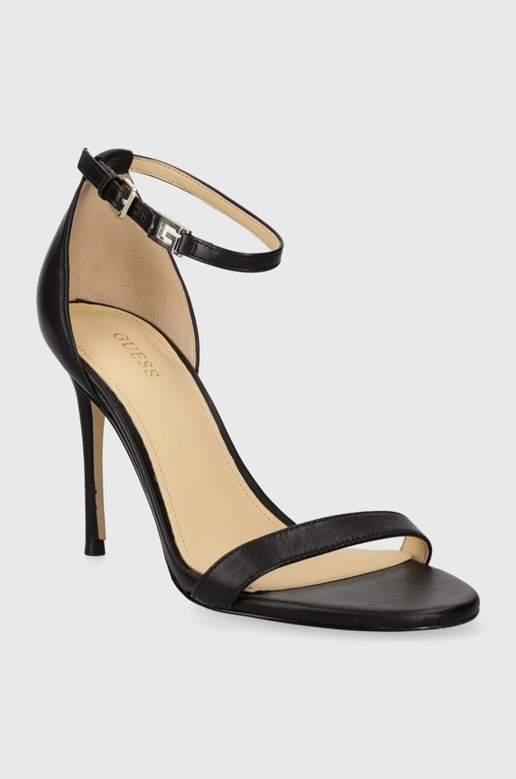 Δερμάτινα πέδιλα Guess KABAIL3 FL8KIL.LEA03.BLACK μαύρο AW23