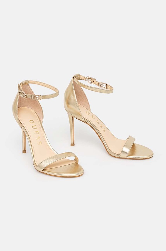 Δερμάτινα πέδιλα Guess KABAIL3 χρυσαφί FL8KIL.LEA03.PLATI