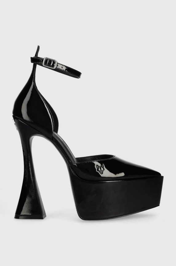 Kožne štikle Naked Wolfe Daria iznad 8 cm crna Daria.Black.Patent