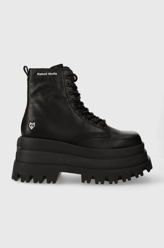 Naked Wolfe leather biker boots Sloane grain leather black Sloane.Black