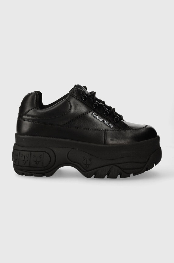 Naked Wolfe bőr sportcipő Sporty platformos fekete Sporty.Black