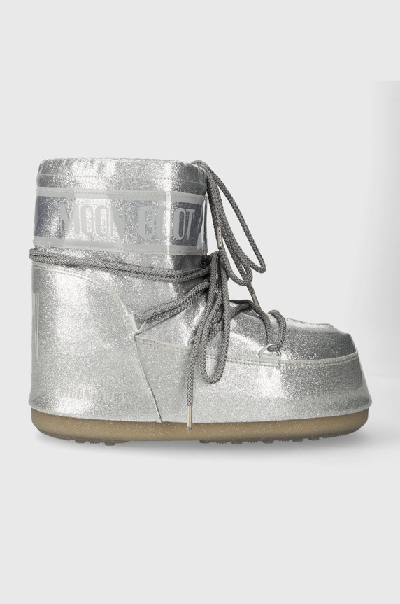 Апрески Moon Boot ICON LOW GLITTER изкуствена кожа сребърен 14094400.002
