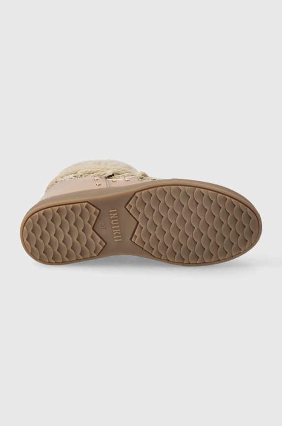 Inuikii śniegowce skórzane Curly Rock Wedge 75103.076.Beige beżowy