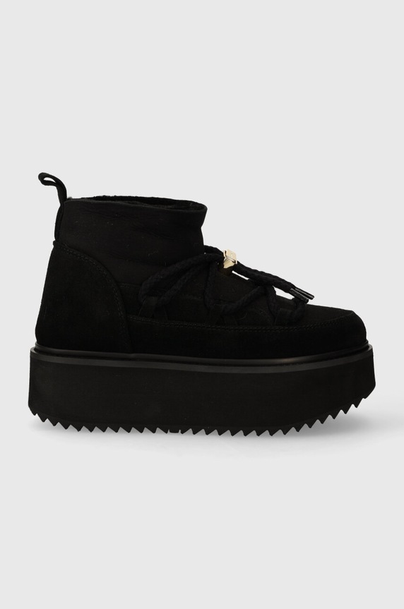 Semišové snehule Inuikii Classic Low Platform zateplené čierna 75104.105.Black