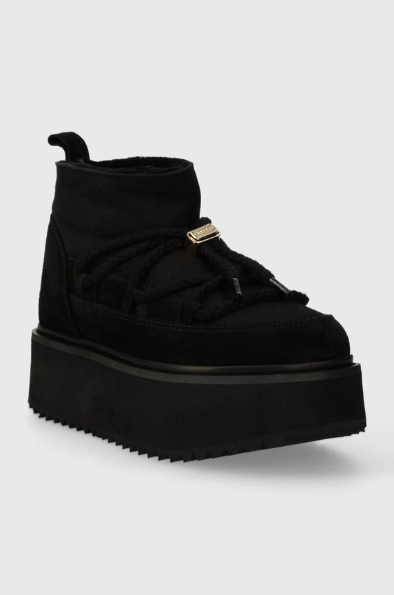 Semišové snehule Inuikii Classic Low Platform 75104.105.Black čierna AW23