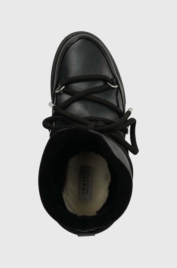 Inuikii bocanci de piele Gloss Wedge negru 1001.004.0051.000