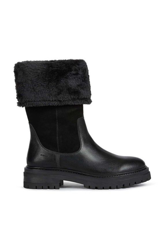 Δερμάτινες μπότες Geox D IRIDEA M δέρμα σαμουά μαύρο D04HRM.02246.C9999