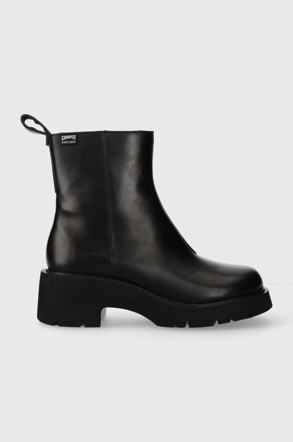 Camper bőr csizma Milah platform fekete K400725.001