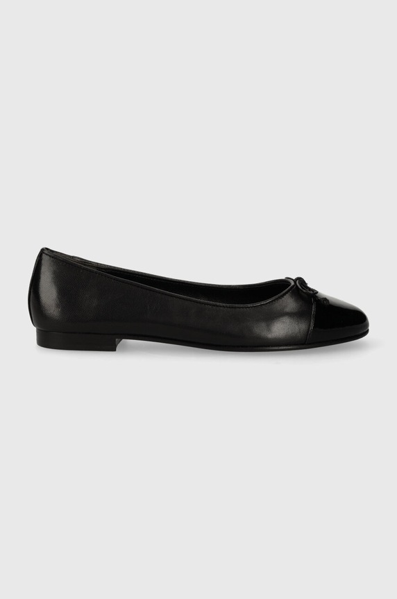 Tory Burch baleriny skórzane CAP-TOE BALLET 154511.004 czarny SS25