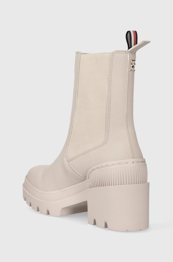 Обувки Боти челси Tommy Hilfiger RUBBERIZED MID HEEL BOOT FW0FW07520 бежов