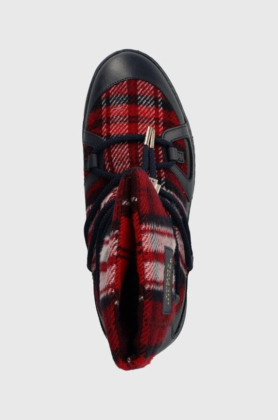 Sněhule Tommy Hilfiger TARTAN SNOWBOOT námořnická modř FW0FW07612