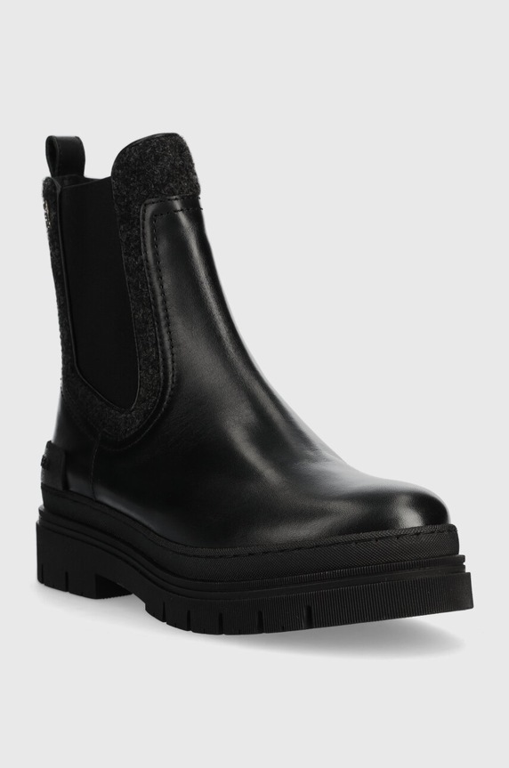 Nízké kozačky Tommy Hilfiger FEMININE FELT CHELSEA BOOTIE FW0FW07655 černá AW23