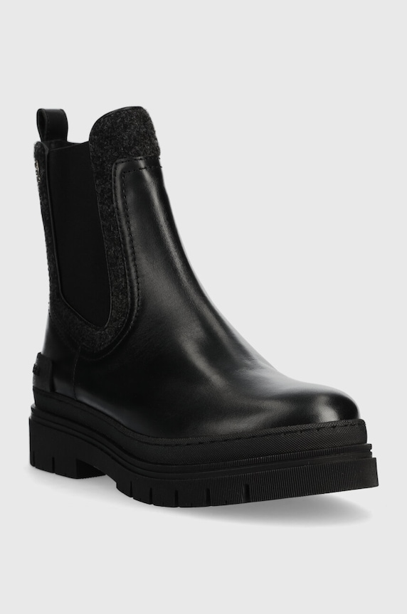Nízké kozačky Tommy Hilfiger FEMININE FELT CHELSEA BOOTIE FW0FW07655 černá AW23