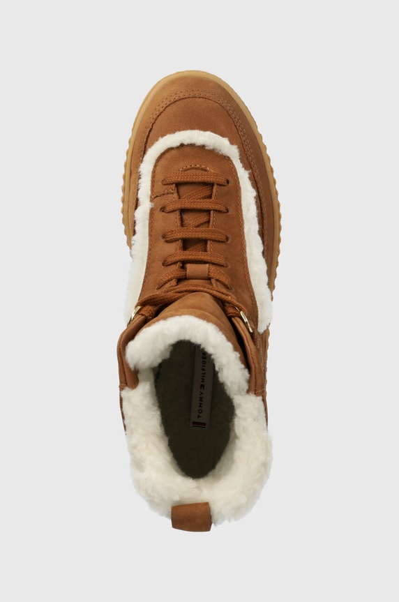 Tommy Hilfiger sneakersy ESSENTIAL LACE UP WARMBOOTIE brązowy FW0FW07503