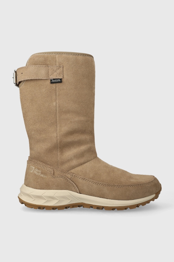 Μπότες χιονιού σουέτ Jack Wolfskin με φερμουάρ καφέ 4053541