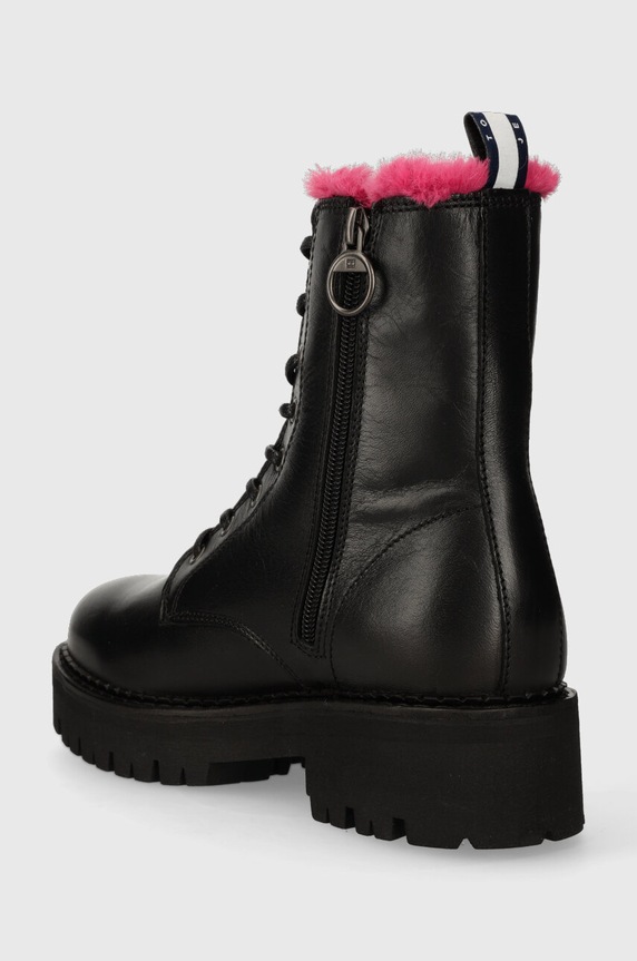 Обувки Кожени кубинки Tommy Jeans TJW W URBAN BOOT SMOOTH LTR WL EN0EN02402 черен