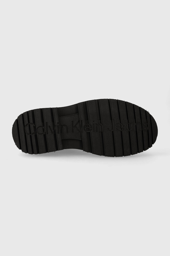 Nízké kozačky Calvin Klein Jeans EVA MID LACE UP BOOT LTH WN YW0YW01263 černá