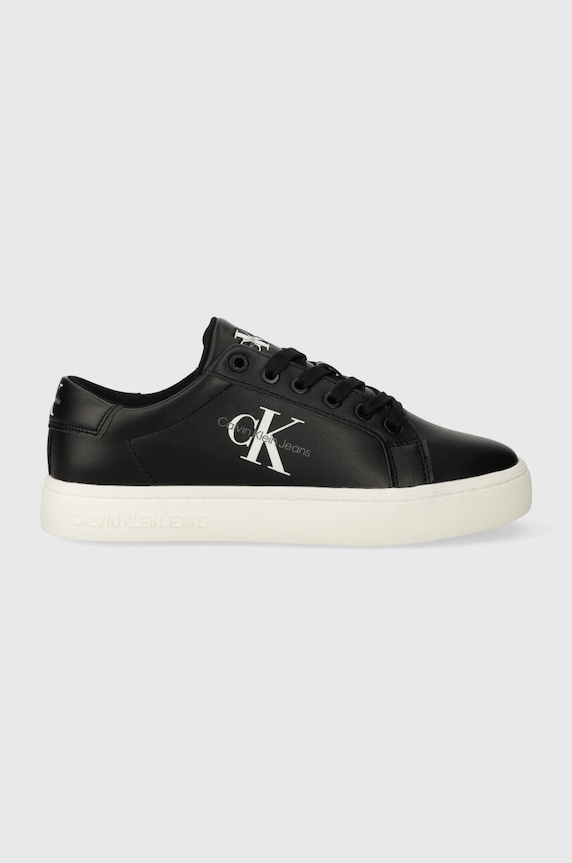 Calvin Klein Jeans bőr sportcipő CLASSIC CUPSOLE LACEUP LTH WN LACE UP Planet friendly fekete YW0YW01269