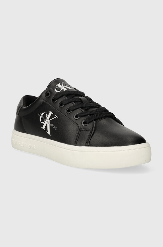 Calvin Klein Jeans bőr sportcipő CLASSIC CUPSOLE LACEUP LTH WN LACE UP YW0YW01269 fekete AW23