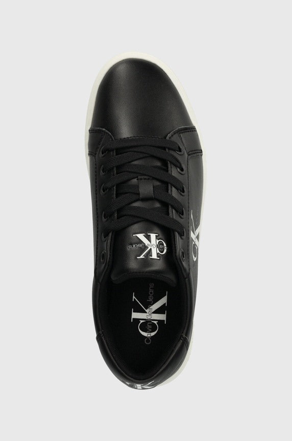 Calvin Klein Jeans bőr sportcipő CLASSIC CUPSOLE LACEUP LTH WN LACE UP fekete YW0YW01269