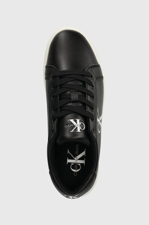 Calvin Klein Jeans bőr sportcipő CLASSIC CUPSOLE LACEUP LTH WN LACE UP fekete YW0YW01269