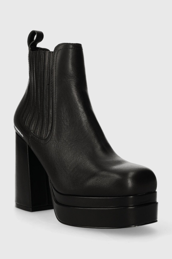 Karl Lagerfeld bőr bokacsizma STRADA KL30143.000 fekete AW23