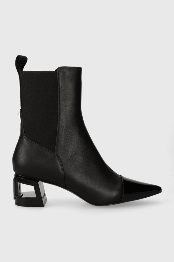 Δερμάτινες μπότες τσέλσι Karl Lagerfeld TETRA HEEL 5-8 cm μαύρο KL31640.000