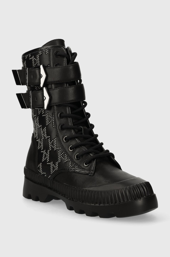 Karl Lagerfeld bocanci de piele TREKKA II KC KL42586F.007 negru AW23
