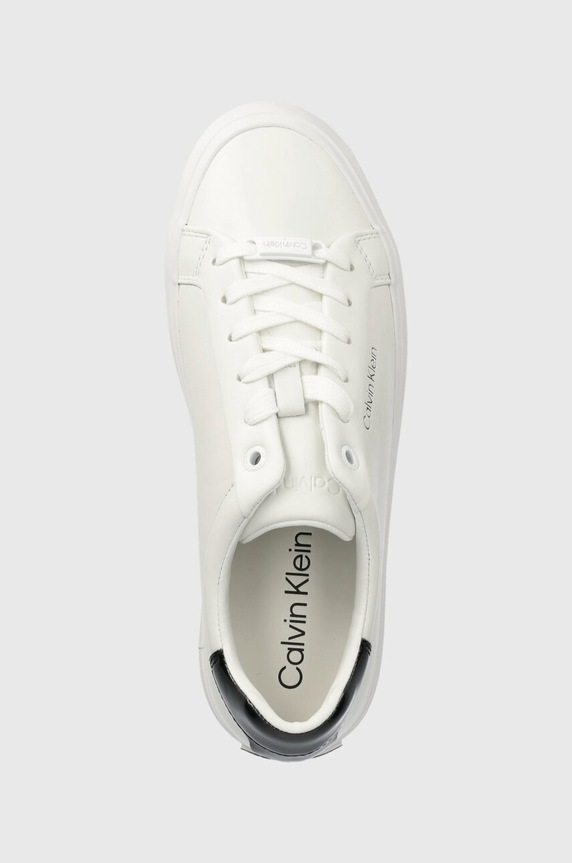 Kožené tenisky Calvin Klein VULC LACE UP biela HW0HW01681