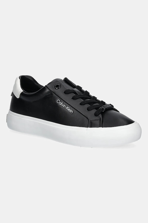Kožené sneakers boty Calvin Klein VULC LACE UP imitace kůže černá HW0HW01681