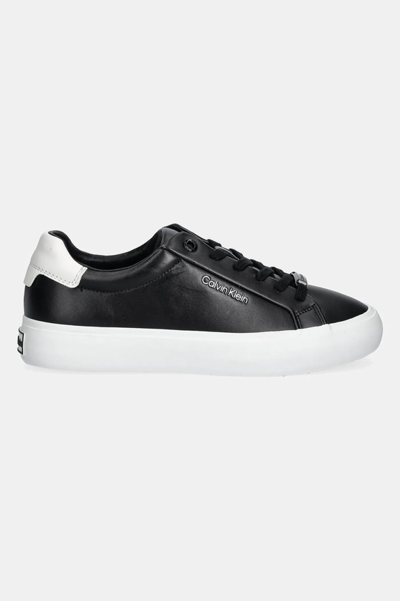 Kožené sneakers boty Calvin Klein VULC LACE UP HW0HW01681 černá AW25