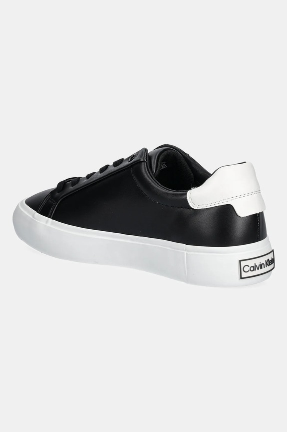 Boty Kožené sneakers boty Calvin Klein VULC LACE UP HW0HW01681 černá