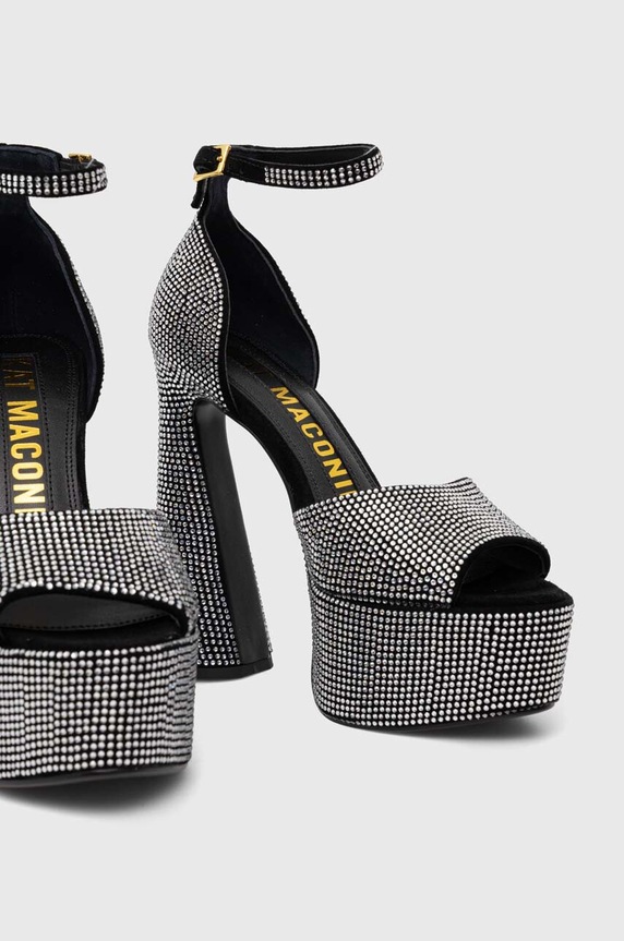 Πέδιλα σουέτ Kat Maconie Danu DANU.BLACK.DIAMOND ασημί AW23