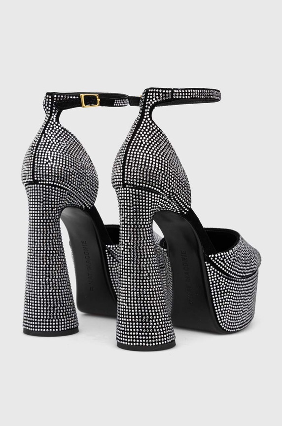 Παπούτσια Πέδιλα σουέτ Kat Maconie Danu DANU.BLACK.DIAMOND ασημί