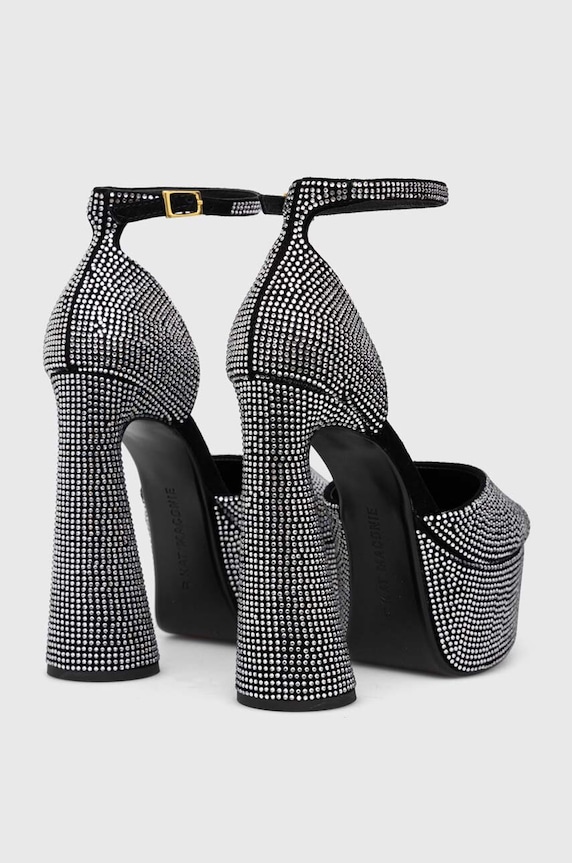 Παπούτσια Πέδιλα σουέτ Kat Maconie Danu DANU.BLACK.DIAMOND ασημί