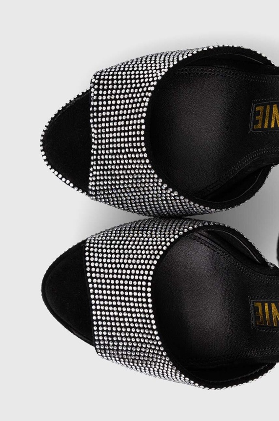 Πέδιλα σουέτ Kat Maconie Danu ασημί DANU.BLACK.DIAMOND