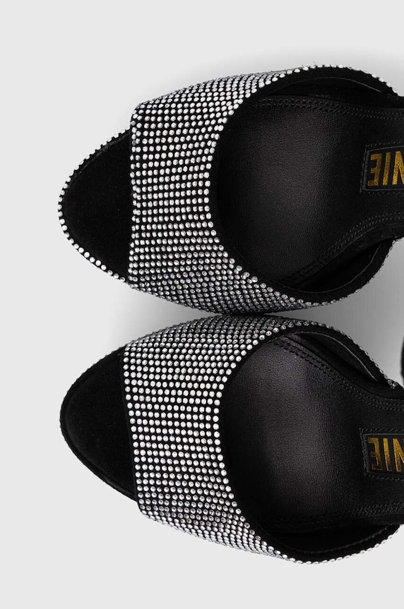 Πέδιλα σουέτ Kat Maconie Danu ασημί DANU.BLACK.DIAMOND