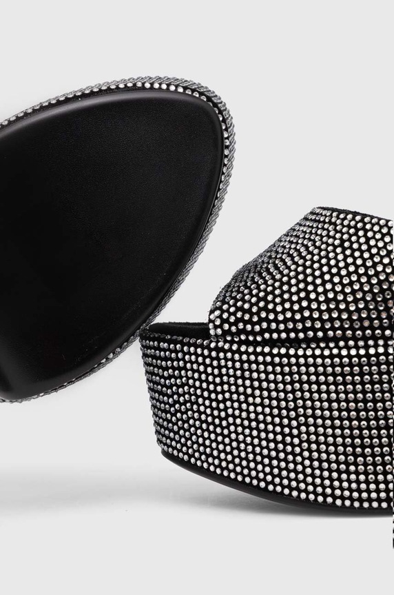 Πέδιλα σουέτ Kat Maconie Danu DANU.BLACK.DIAMOND ασημί